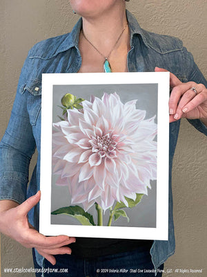 Café Au Lait Blush Dahlia Art Print