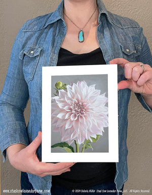 Café Au Lait Blush Dahlia Art Print