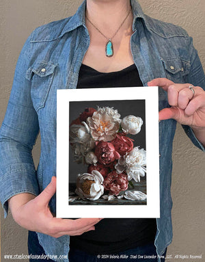 Coral Peony Arrangement Art Print