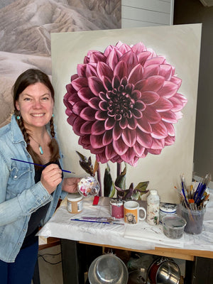 Night Silence Dahlia Art Print