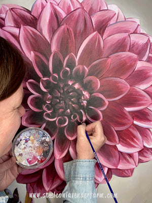 "Night Silence Dahlia" Original Painting