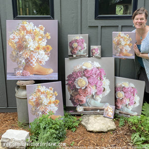 Peonies in a Muck Boot Art Print