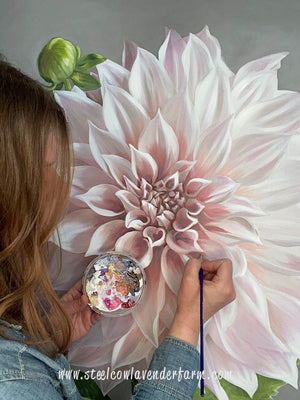 Café Au Lait Blush Dahlia Art Print