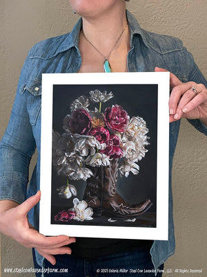 Flowers in a Brown Cowboy Boot