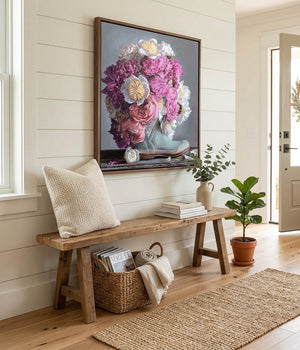 Peonies in a Muck Boot Art Print