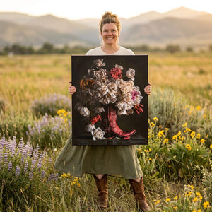 Flowers in a Red Cowboy Boot