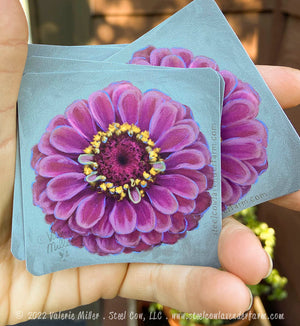 Queen Lime Red Zinnia Sticker
