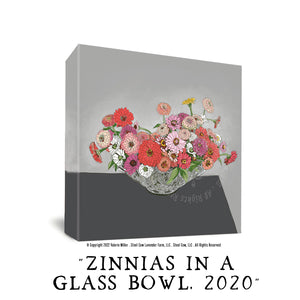 Zinnias in a Glass Bowl, 2020