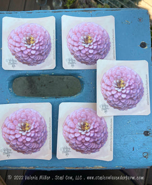 Oklahoma Salmon Zinnia Sticker