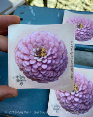 Oklahoma Salmon Zinnia Sticker