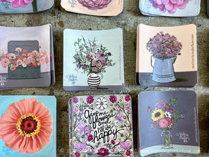 Zinnias in a Vintage Box Sticker