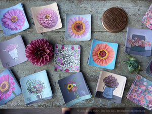 Oklahoma Salmon Zinnia Sticker