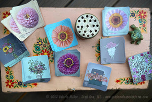 Queen Lime Red Zinnia Sticker