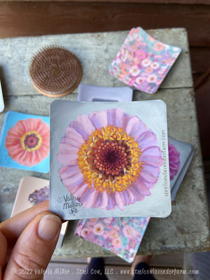 Cupcake Zinnia Sticker