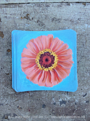 Orange Zinnia Sticker