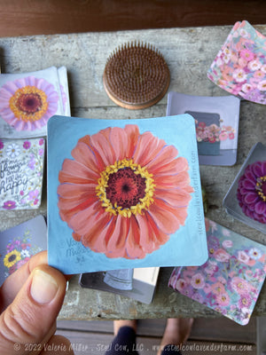 Orange Zinnia Sticker