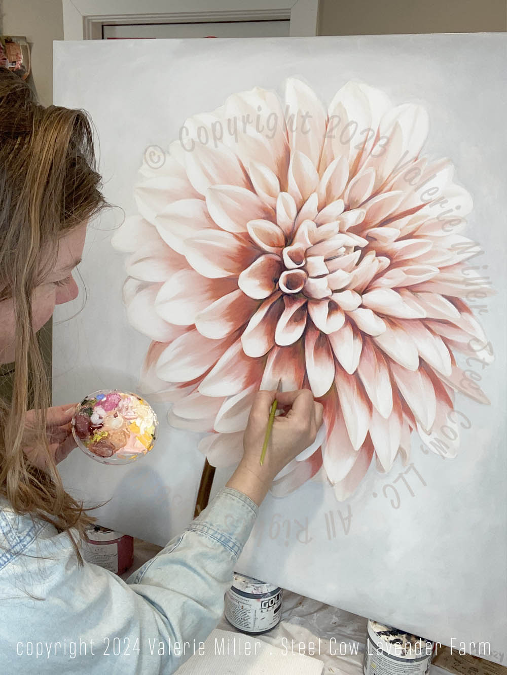 A La Mode Dahlia Original Painting