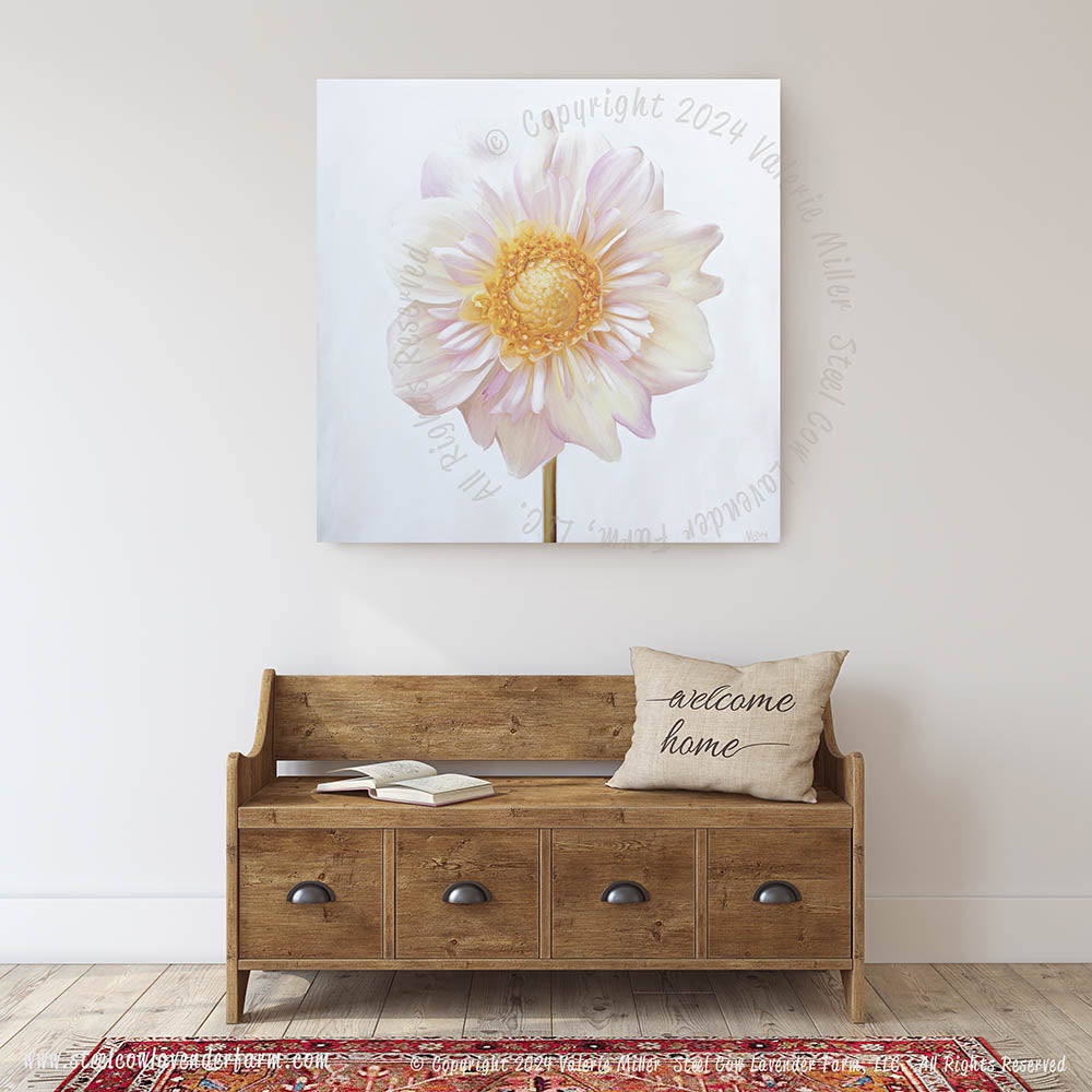Appleblossom Dahlia Original Painting