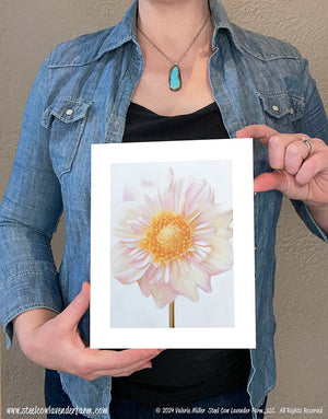 Appleblossom Dahlia Art Print