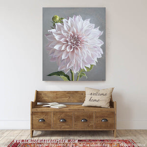 Café Au Lait Blush Dahlia Art Print