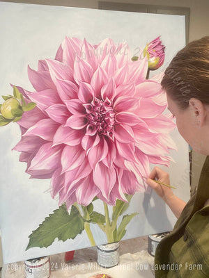 Cafe Au Lait Royal Dahlia Original Painting