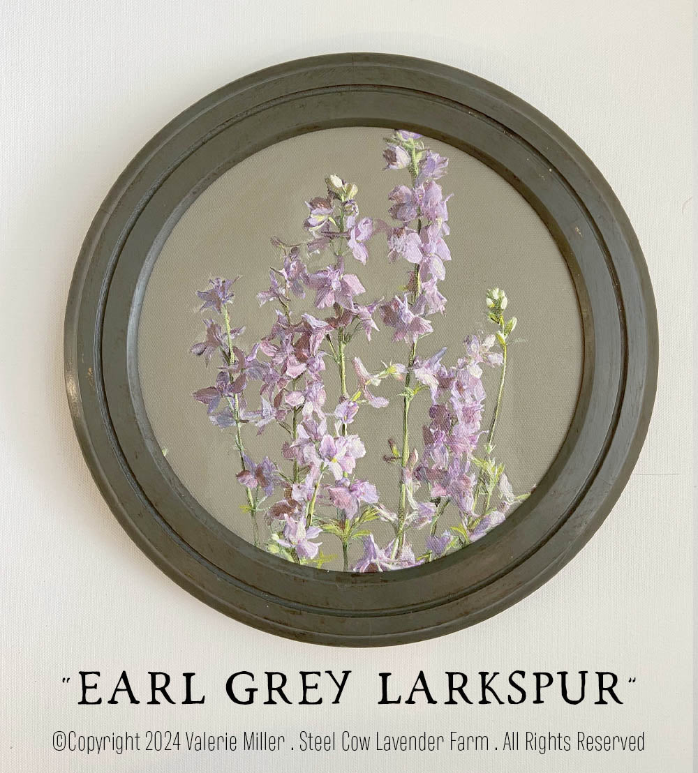 Earl Grey Larkspur Original Painting
