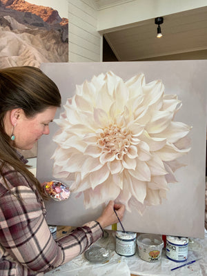 Cafe au Lait Dahlia Art Print