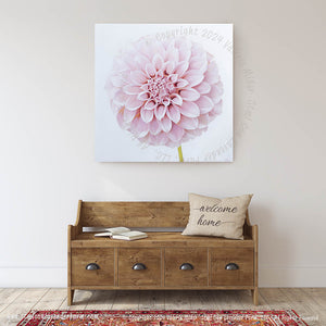 Peaches N' Cream Dahlia Original Painting