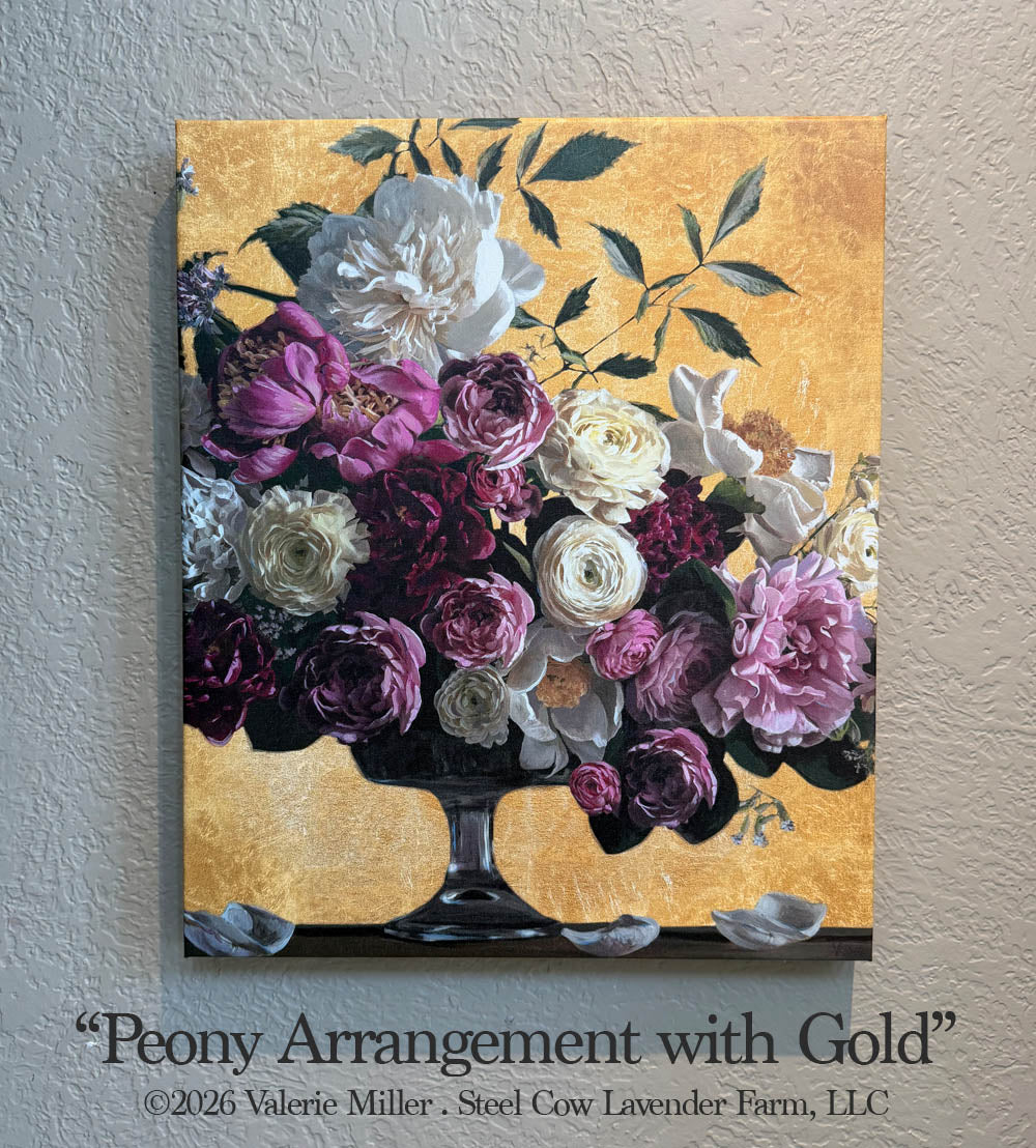 Peony Arrangement with Gold