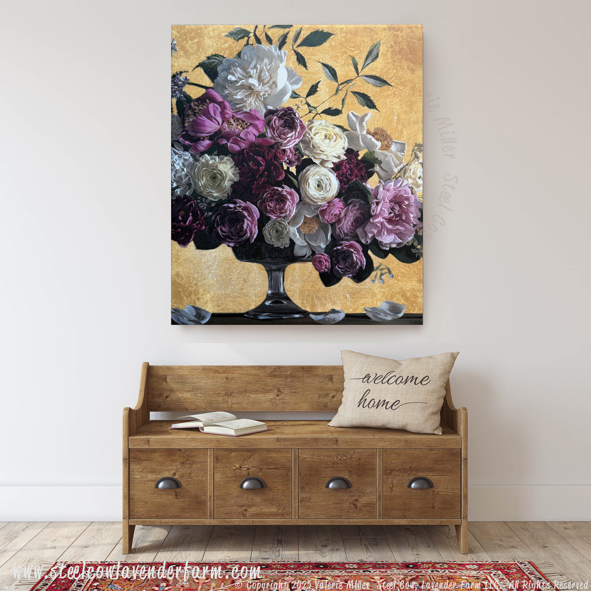 Peony Arrangement with Gold