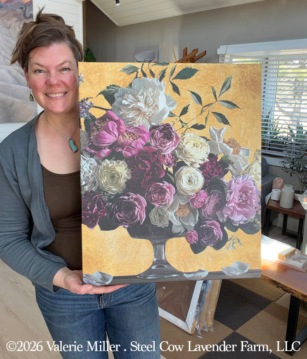 Peony Arrangement with Gold