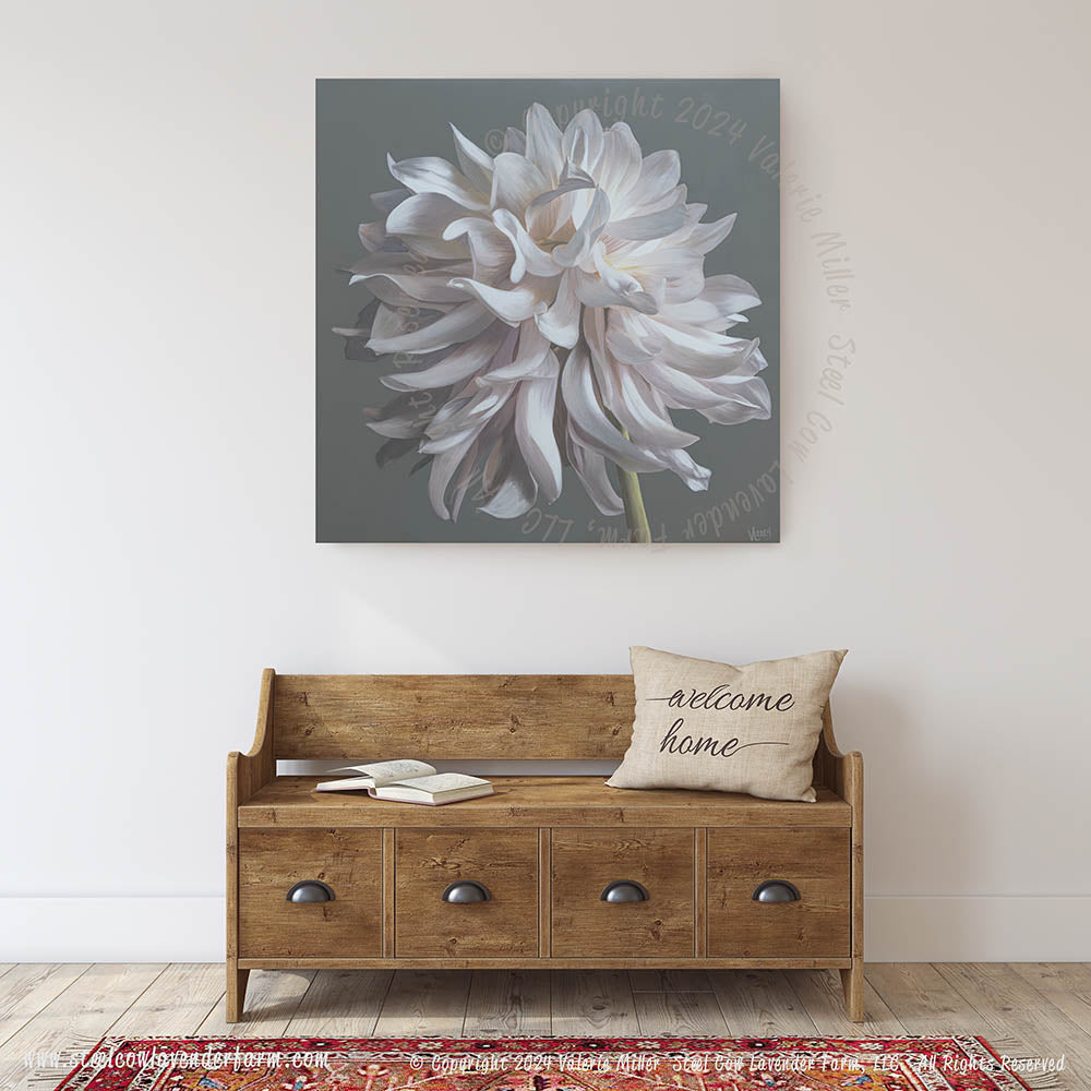 ORIGINAL DAHLIA PAINTINGS - Steel Cow Lavender Farm