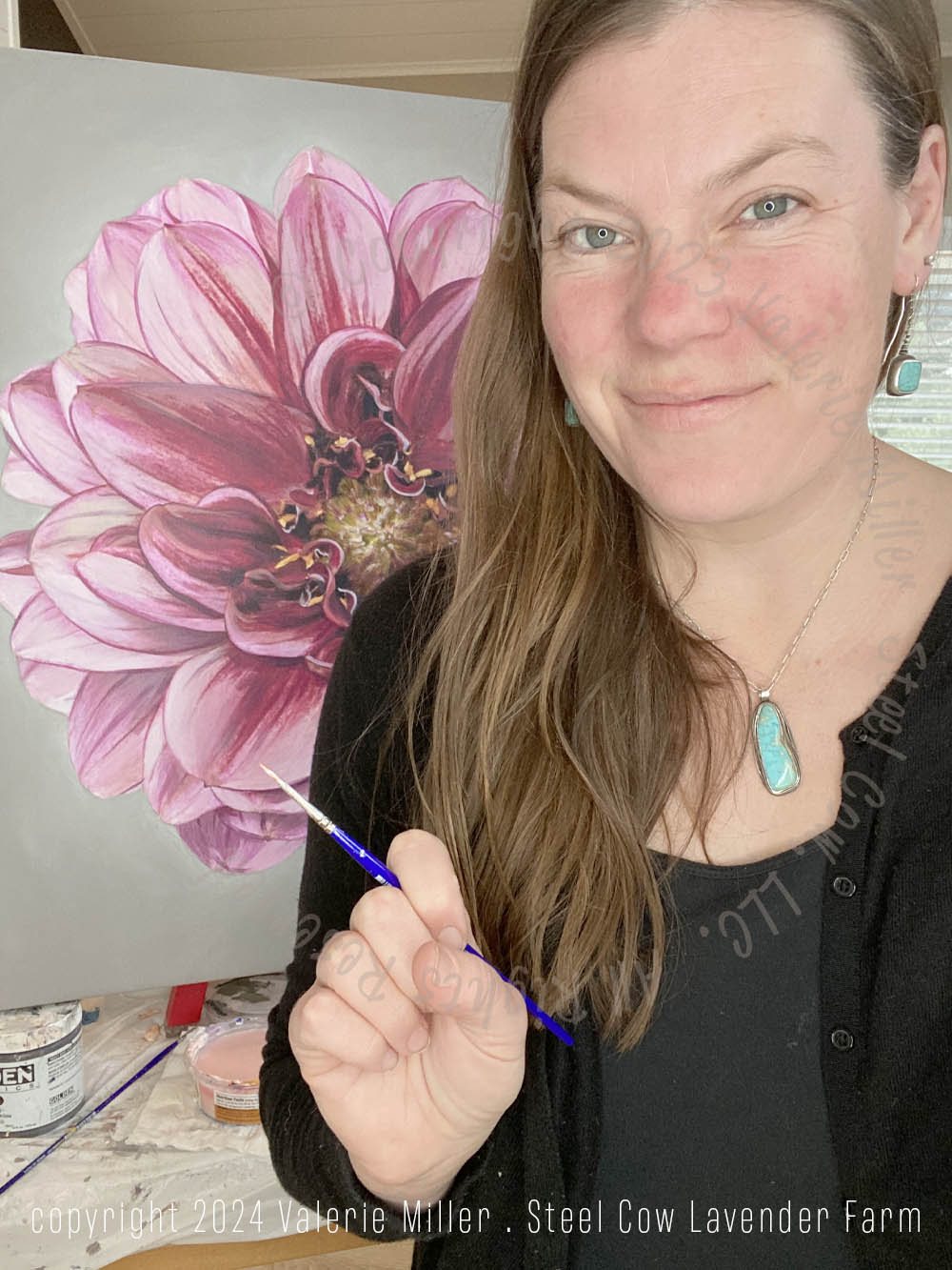 Senior&#39;s Hope Dahlia Original Painting