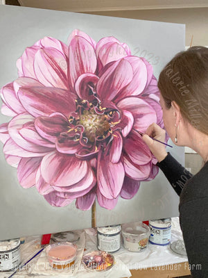 Senior's Hope Dahlia Original Painting