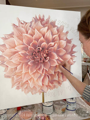 Sierra Glow Dahlia Original Painting