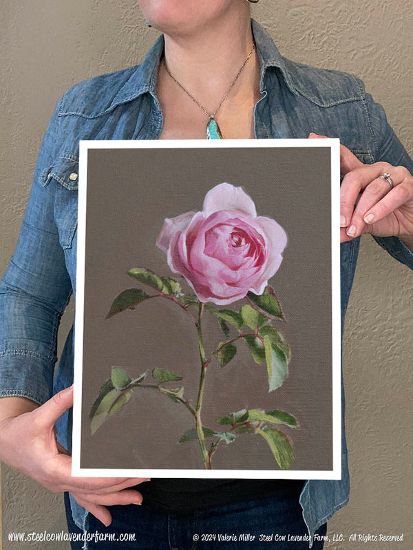「Pink Rose」テンペラ画 Pink Rose」テンペラ画 Pink Rose」テンペラ画 美術品・アンティーク