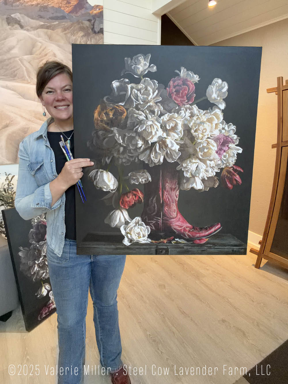 Flowers in a Red Cowboy Boot
