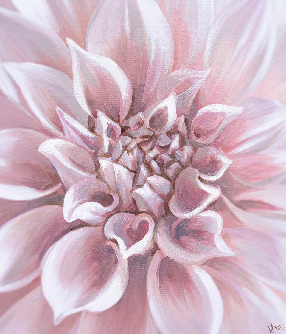 Café Au Lait Blush Dahlia Art Print