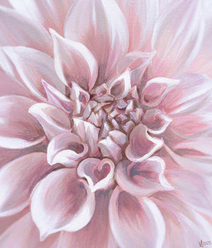 Café Au Lait Blush Dahlia Art Print