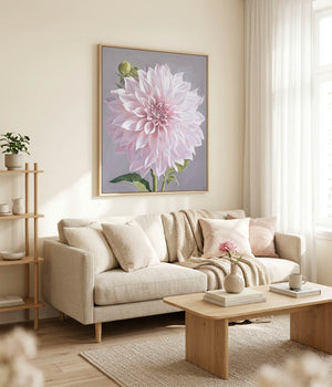 Café Au Lait Blush Dahlia Art Print