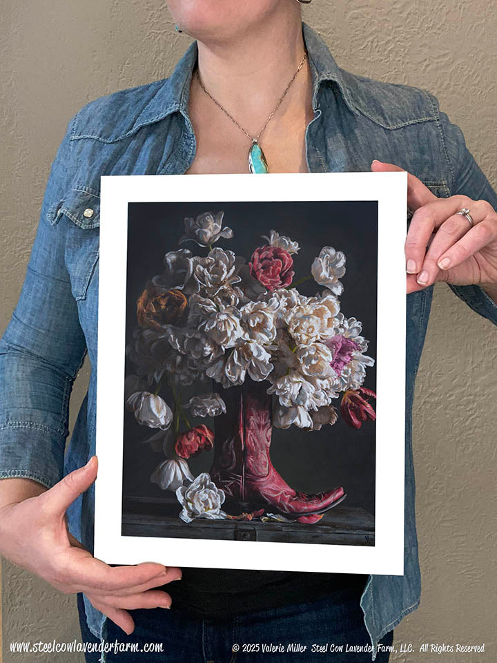 Flowers in a Red Cowboy Boot
