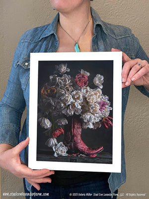 Flowers in a Red Cowboy Boot