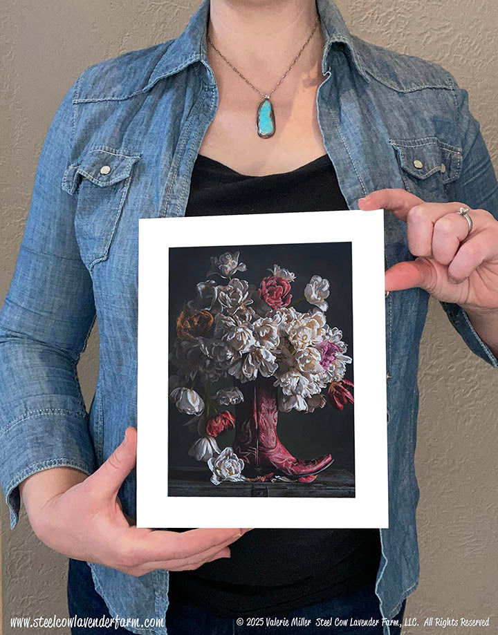 Flowers in a Red Cowboy Boot