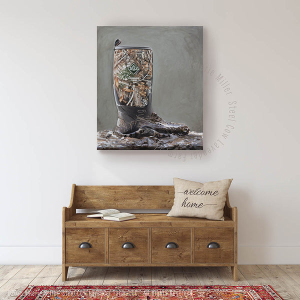 Fieldblazer Muck® Boot Art Print - Steel Cow Lavender Farm