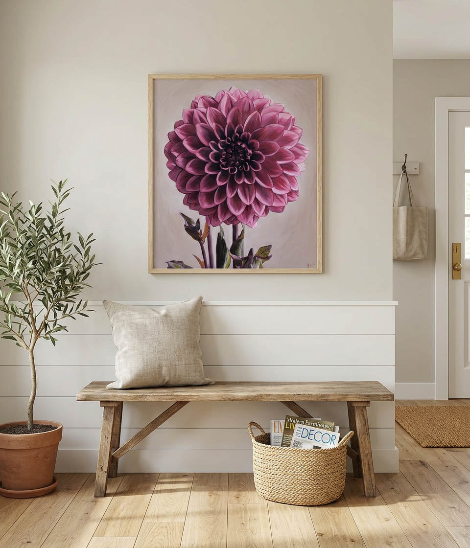 Night Silence Dahlia Art Print