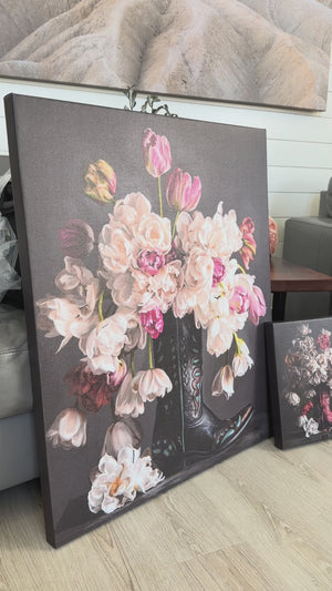 Flowers in a Red Cowboy Boot