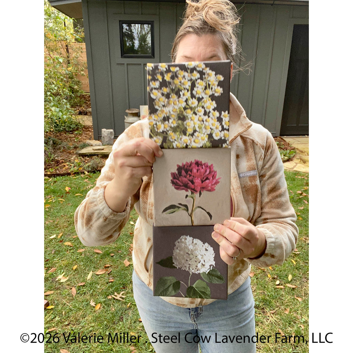 Clearance Three 6"x6" (Feverfew, Peter Brand Peony and White Hydrangea)