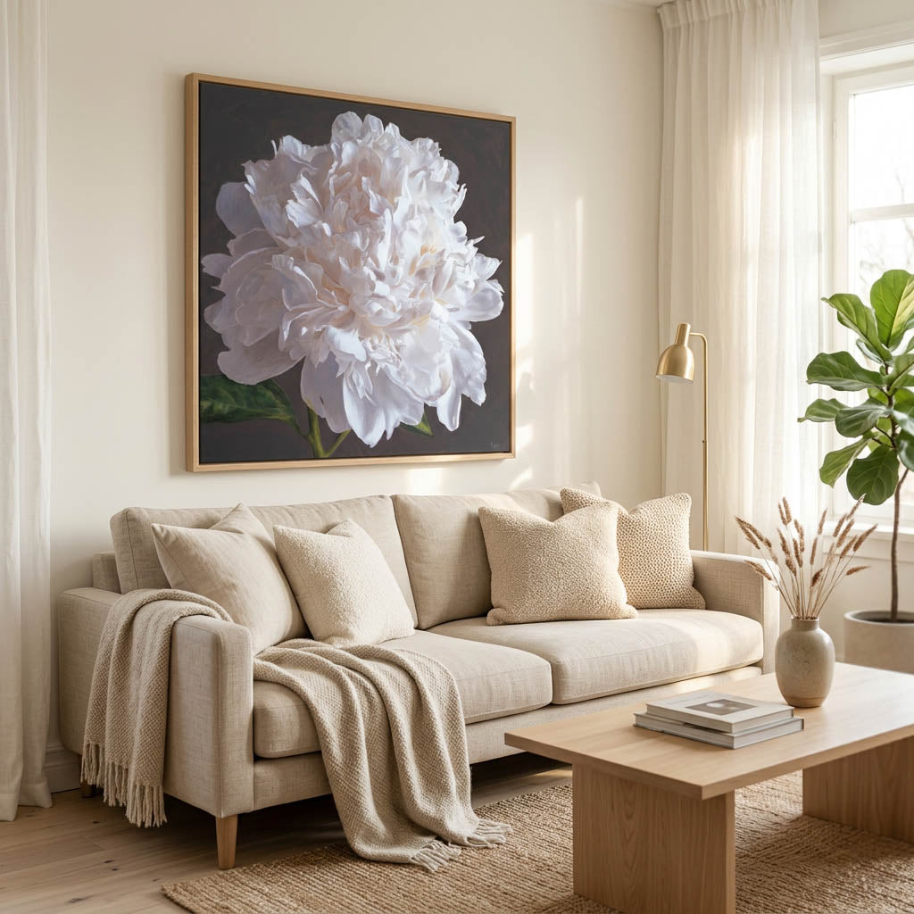 White Peony Canvas Print