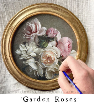 Painted Prints in Vintage Frames