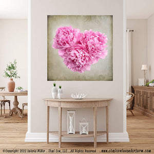 Pink Peony Heart